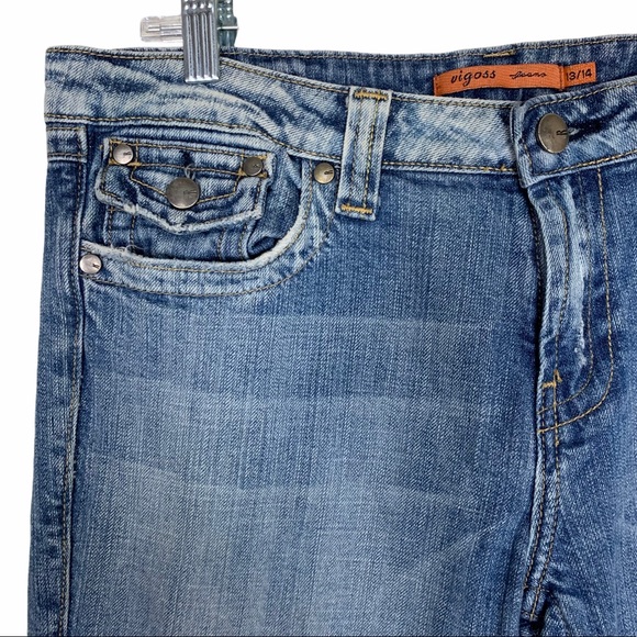 Vigoss Super Wide Leg Flare Light Wash Jeans 13/14 - Picture 3 of 9